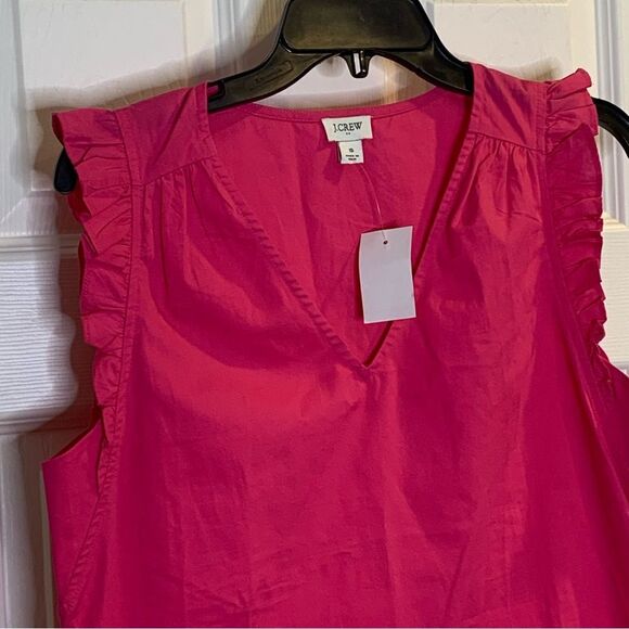 J Crew Factory Sleeveless Ruffle Top in Wild Berry Pink Size Small - Picture 6 of 13